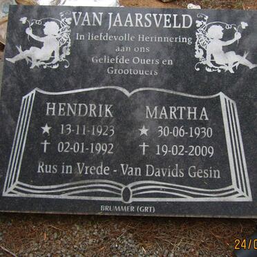 JAARSVELD Hendrik, van 1923-1992 &amp; Martha 1930-2009