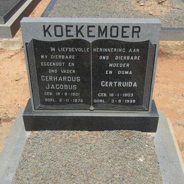 KOEKEMOER Gerhardus Jacobus 1901-1979 &amp; Gertruida 1903-1996