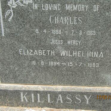 KILLASSY Charles 1888-1965 &amp; Elizabeth Wilhelmina 1894-1983