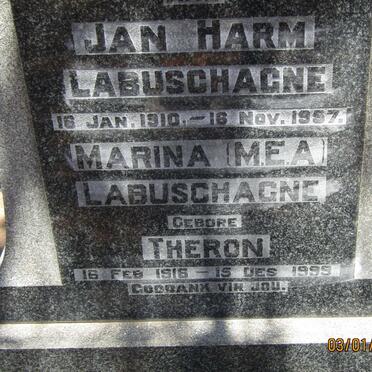 LABUSCHAGNE Jan Harm 1910-1957 &amp; Marina M.E.A. THERON 1916-1999