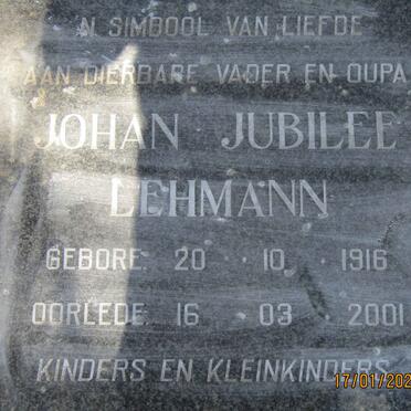 LEHMANN Johan Jubilee 1916-2001
