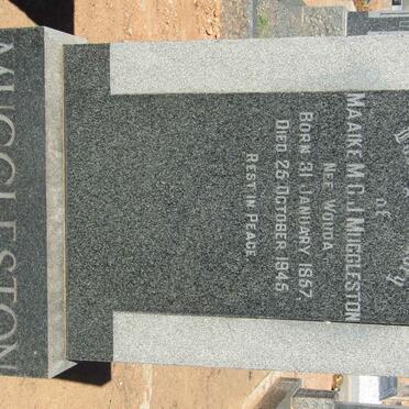 MUGGLESTON Maaike M.C.J. nee WOUDA 1857-1945