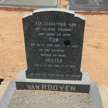 ROOYEN Tom, van 1908-1989 &amp; Hester 1912-2000