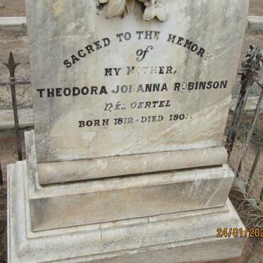 ROBINSON Theodora Johanna nee OERTEL 1812-1901
