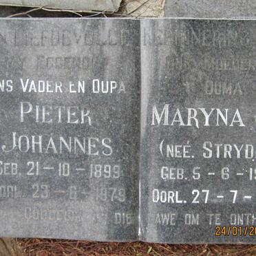 STRYDOM Pieter Johannes 1899-1979 &amp; Maryna J.D. STRYDOM 1909-1991