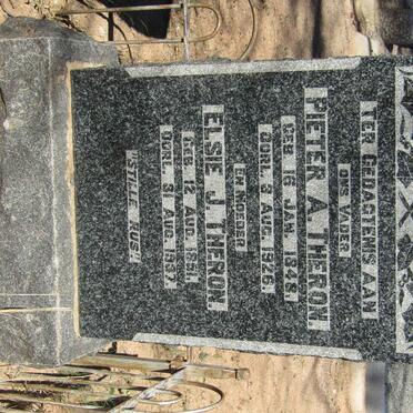 THERON Pieter A. 1848-1926 &amp; Elsie J. 1851-1937