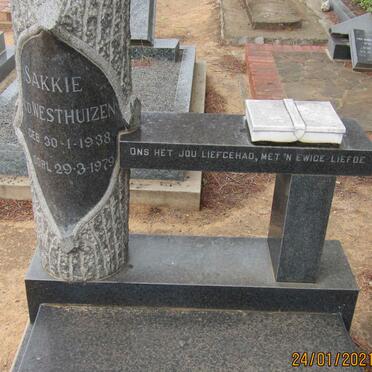 WESTHUZEN Sakkie, v.d. 1938-1979