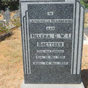 BOETTGER Helena C.W.I. nee VAN EMMENIS 1891-1955