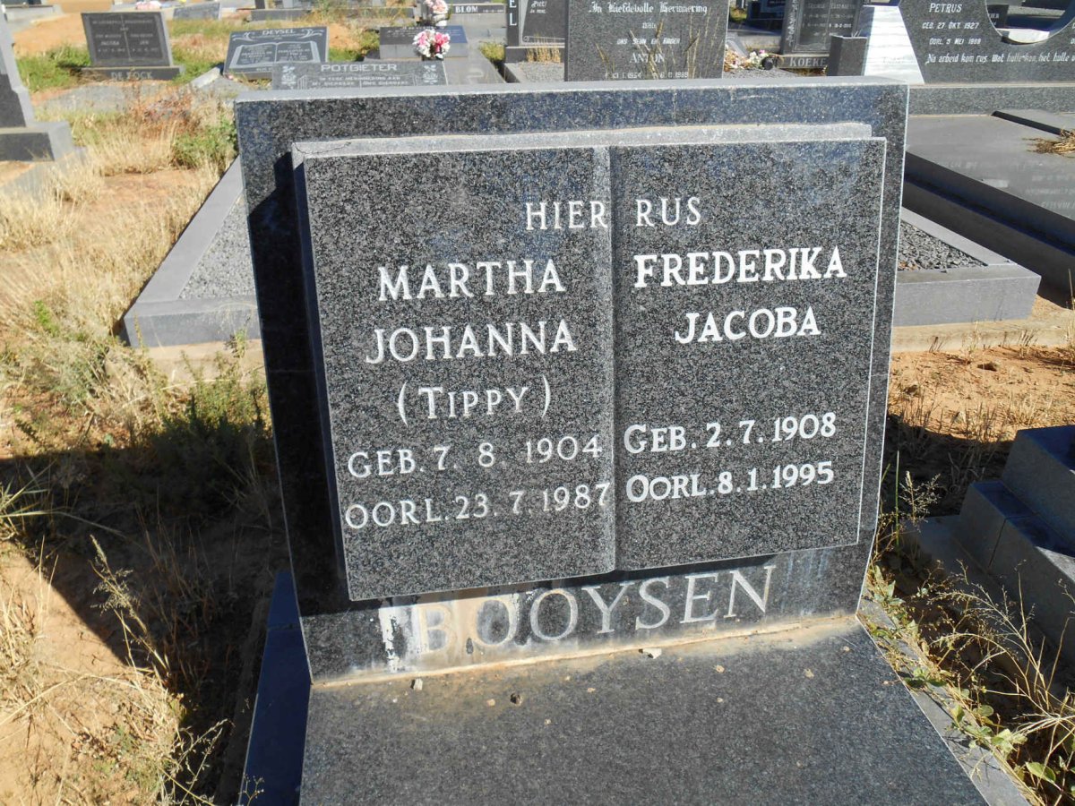 BOOYSEN Martha Johanna 1904-1987 :: BOOYSEN Frederika Jacoba 1908-1995