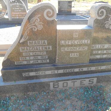 BOTES Willem Johannes 1907-1966 &amp; Maria Magdalena CALITZ 1912-1975