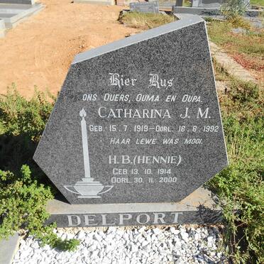 DELPORT H.B. 1914-2000 &amp; Catharina J.M. 1919-1992