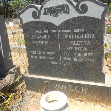 ECK Johannes Petrus, van 1884-1963 &amp; Magdalena Aletta STEYN 1887-1975