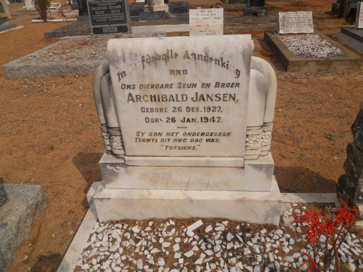 JANSEN Archibald 1927-1947