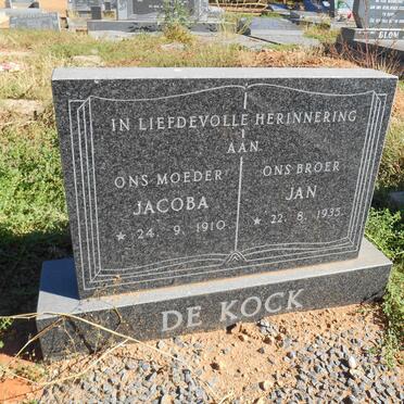 KOCK Jacoba, de 1910- :: DE KOCK Jan 1935-