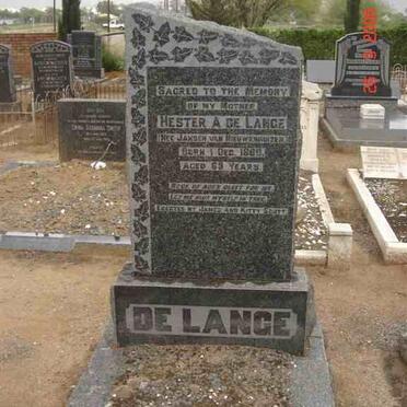 LANGE Hester A., de nee JANSEN VAN NIEUWENHUIZEN 1889-1952