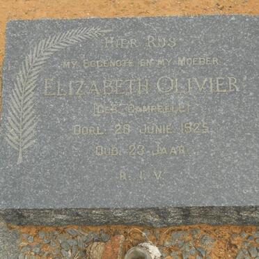 OLIVIER Elizabeth nee CAMPBELL -1925