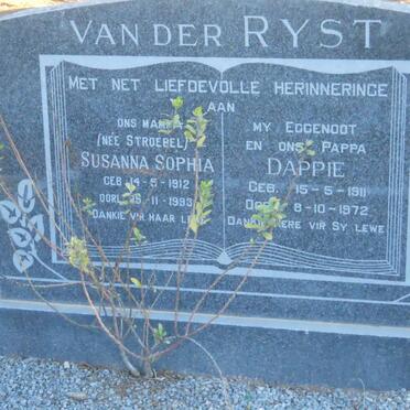 RYST Dappie, van der 1911-1972 &amp; Susanna Sophia STROEBEL 1912-1993