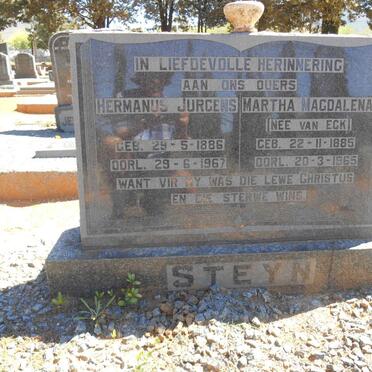 STEYN Hermanus Jurgens 1886-1967 &amp; Martha Magdalena VAN ECK 1885-1965