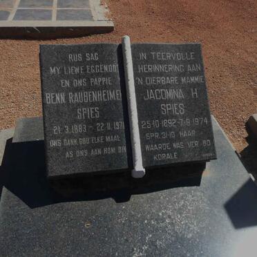 SPIES Benn RAUBENHEIMER 1883-1971 &amp; Jacomina H. 1892-1974