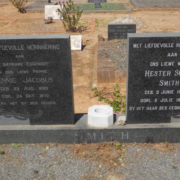 SMITH Bennie Jacobus 1899-1970 &amp; Hester Sophia 1902-1993