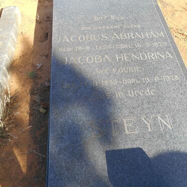 STEYN Jacobus Abraham 1896-1979 &amp; Jacoba Hendrina FOURIE 1893-1978