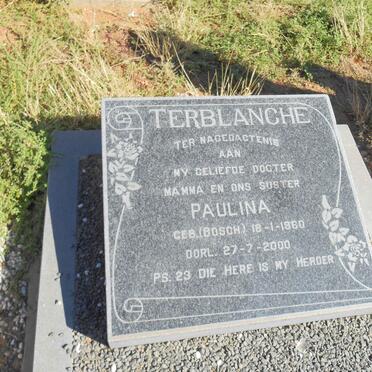 TERBLANCHE Paulina nee BOSCH 1960-2000