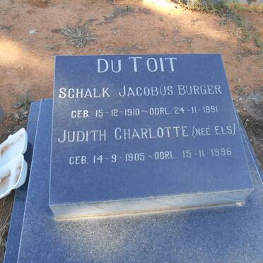 TOIT Schalk Jacobus Burger, du 1910-1991 &amp; Judith Charlotte ELS 1905-1996