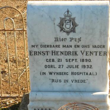VENTER Ernst Hendrik 1890-1932