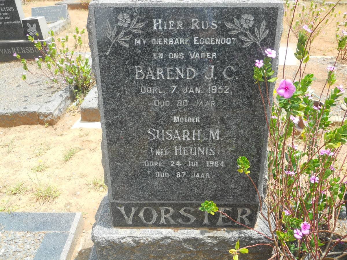 VORSTER Barend J.C. -1952 &amp; Susarh M. HEUNIS -1964