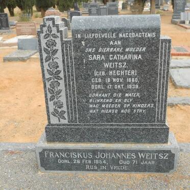 WEITSZ Franciskus Johannes -1954 &amp; Sara Catharina HECHTER 1880-1939