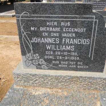 WILLIAMS Johannes Francios 1911-1959