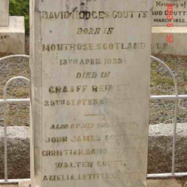 COUTTS David Hodges 1838-1878 :: COUTTS John James :: COUTTS Christian David :: COUTTS Walter :: COUTTS Amelia Letitia