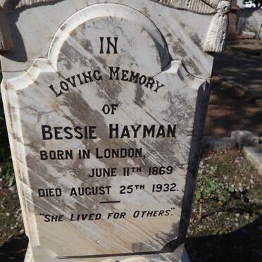 HAYMAN Stanley Charles -1921 & Charlotte Elizabeth -1919 :: HAYMAN Bessie 1869-1932 :: HAYMAN Charles Henry 1871-1919_4