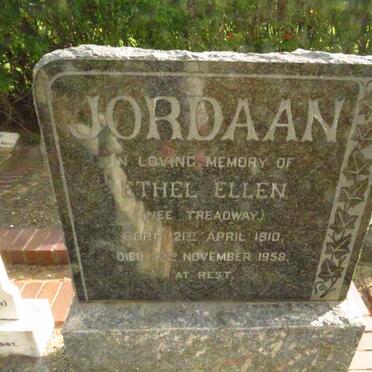 JORDAAN Ethel Ellen nee TREADWAY 1910-1958