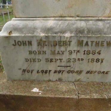 MATHEWS John Herbert 1884-1887
