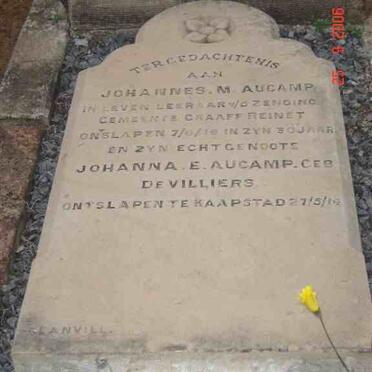 AUCAMP Johannes M. -1916 &amp; Johanna E. DE VILLIERS -1914