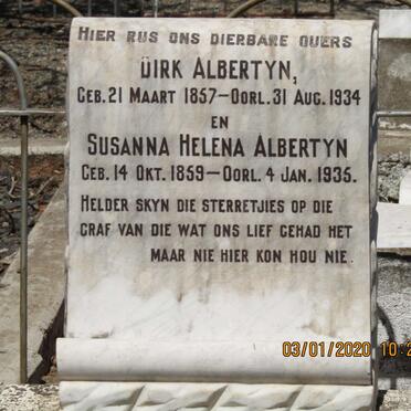 ALBERTYN Dirk 1857-1934 &amp; Susanna Helena 1859-1935