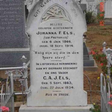 ELS C.A.J. 1863-1934 &amp; Johanna F. PRETORIUS 1866-1914