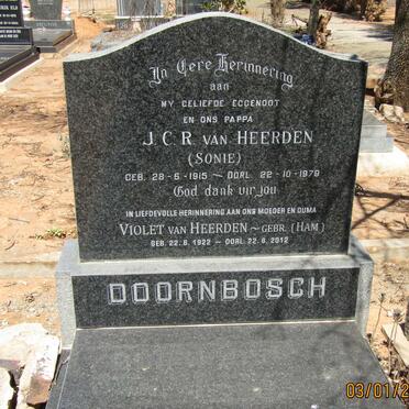 HEERDEN J.C.R., van 1915-1979 &amp; Violet HAM 1922-2012