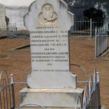 JANSEN Frederick Antonie 1836-1918 &amp; Johanna Susanna Cornelia POTGIETER 1841-1886