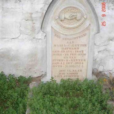 KEYTER Peter B. 1844-1924 &amp; Maria C. HAYWARD 1847-1920