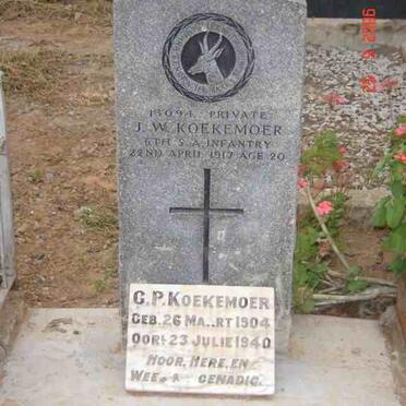 KOEKEMOER J.W. -1917 ::  KOEKEMOER G.P. 1904-1940