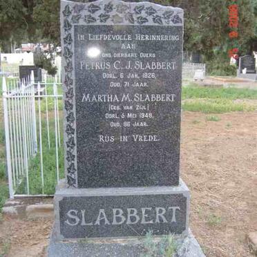 SLABBERT Petrus C.J. -1926 Martha M. VAN ZIJL -1948