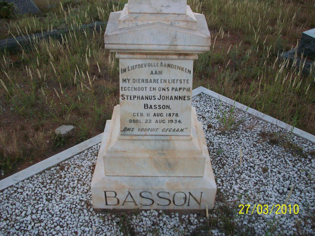 BASSON Stephanus Johannes 1878-1934