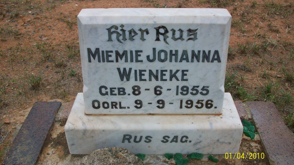 WIENEKE Miemie Johanna 1955-1956