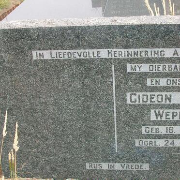 WEPENER Gideon Jacobus 1896-1963