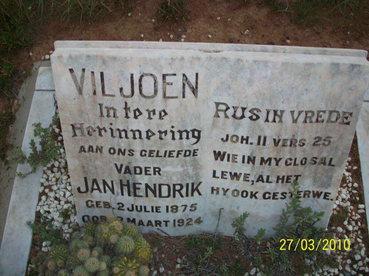 VILJOEN Jan Hendrik 1875-1924