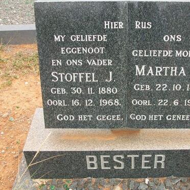 BESTER Stoffel J. 1880-1968 &amp; Martha M. 1883-1979