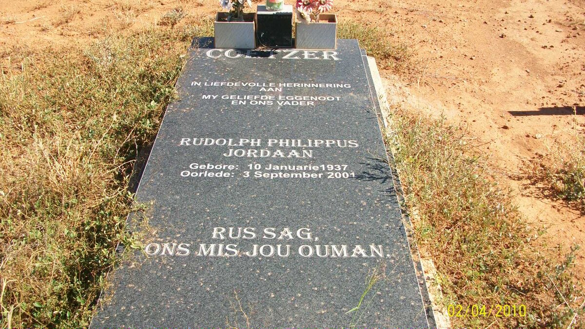 COETZER Rudolph Philippus Jordaan 1937-2001