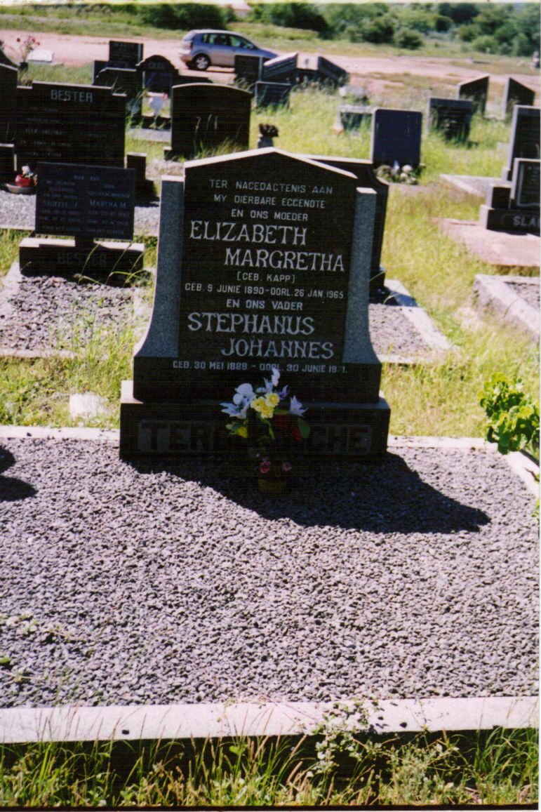 TERBLANCHE Stephanus Johannes 1888-1971 &amp; Elizabeth Margretha KAPP 1890-1965